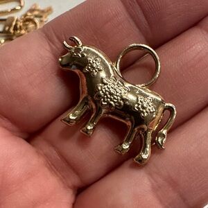 Gold Bull Pendant Necklace Charm - Women Jewelry